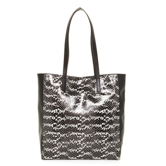 NWT MILLY Leather Snakeskin Tote - Picture 1 of 8